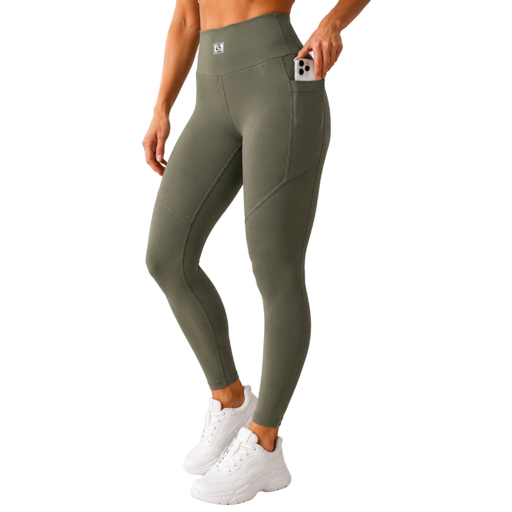 Legging Fitness Verde Premium com Bolso Lateral – Alta Compressão em Poliamida