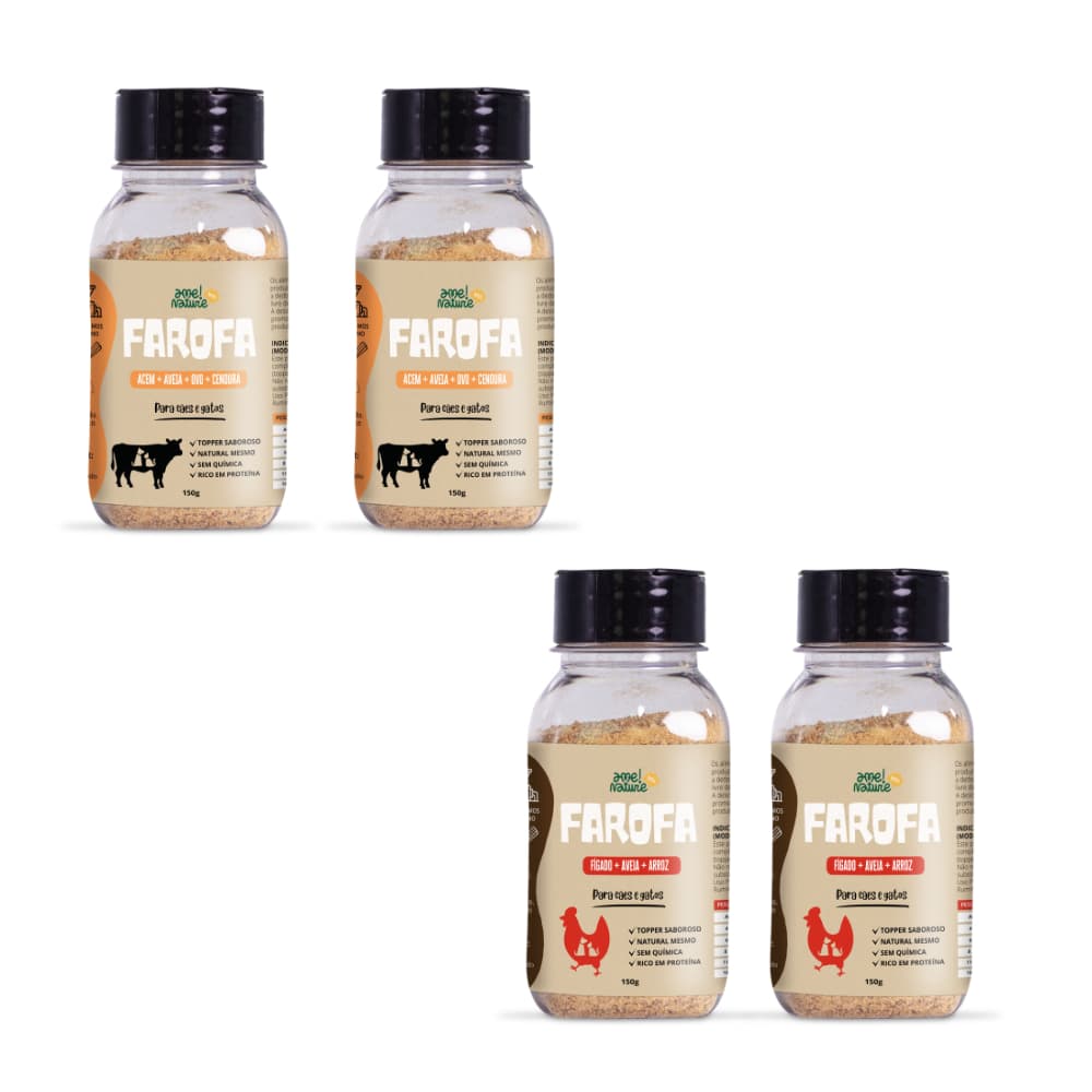 KIT Com 4 Saborizantes Pet 100% Natural para ração Cachorro e gato Sabor Carne Bovino e Figado