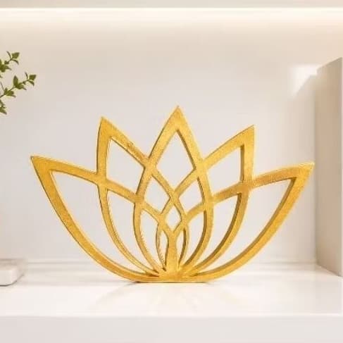Estatueta Estatua Flor de Lótus Símbolo da Vida Decoração Sala Quarto Escritório Home Office