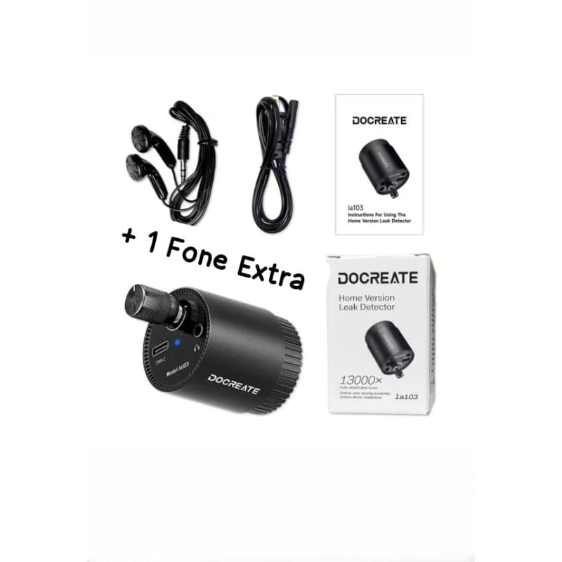 Caça Vazamento De Água Mini Geofone Detector Cano Localizador Furos Escuta Espiã + Fone Extra