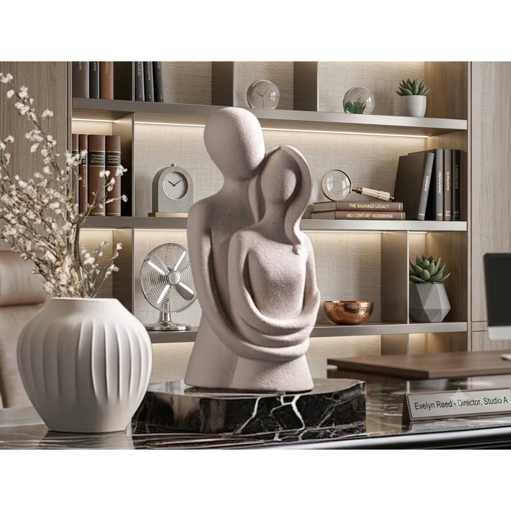 Escultura Casal Moderno 20cm Decoração para Sala Quarto Office