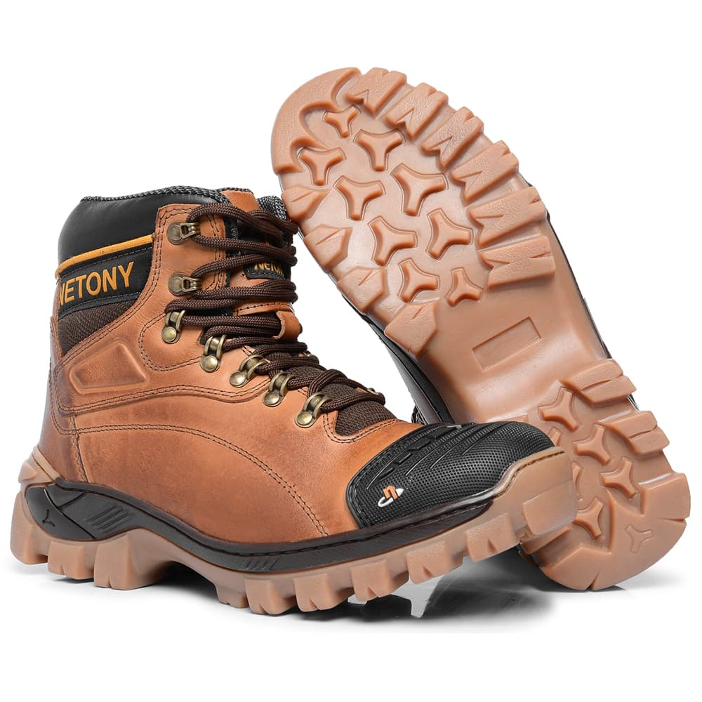 Bota Coturno Adventure Masculino Couro Biqueira Reforçada Conforto Promoção