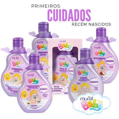 Kit 6 Peças Muriel Baby Lavanda Peças Shampoo Condicionar Colonia Oleo Loção Hidratante Sabonete Liquido100 ml