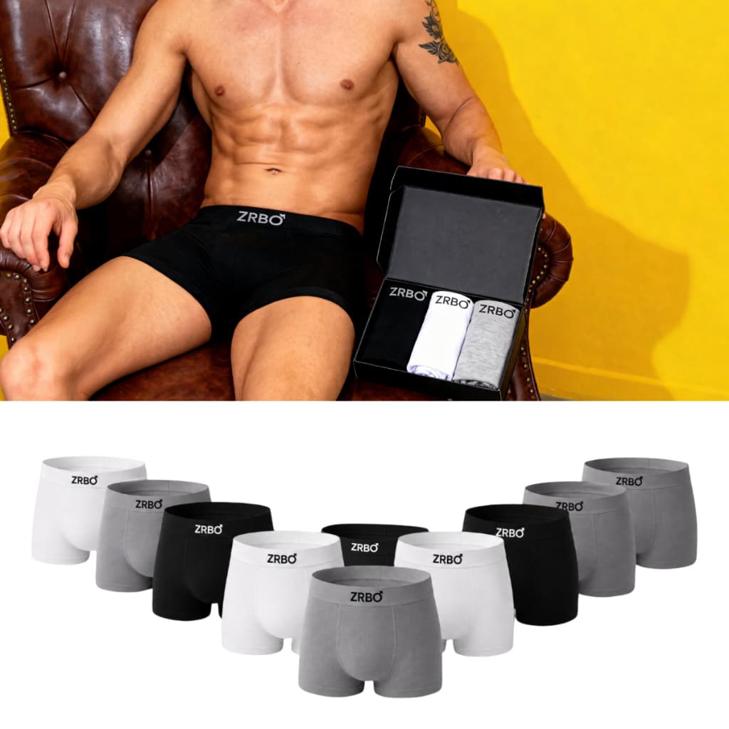 Kit Com 10 Cuecas Boxer Masculina Box Algodão Sem Costura Confortável Zrbo