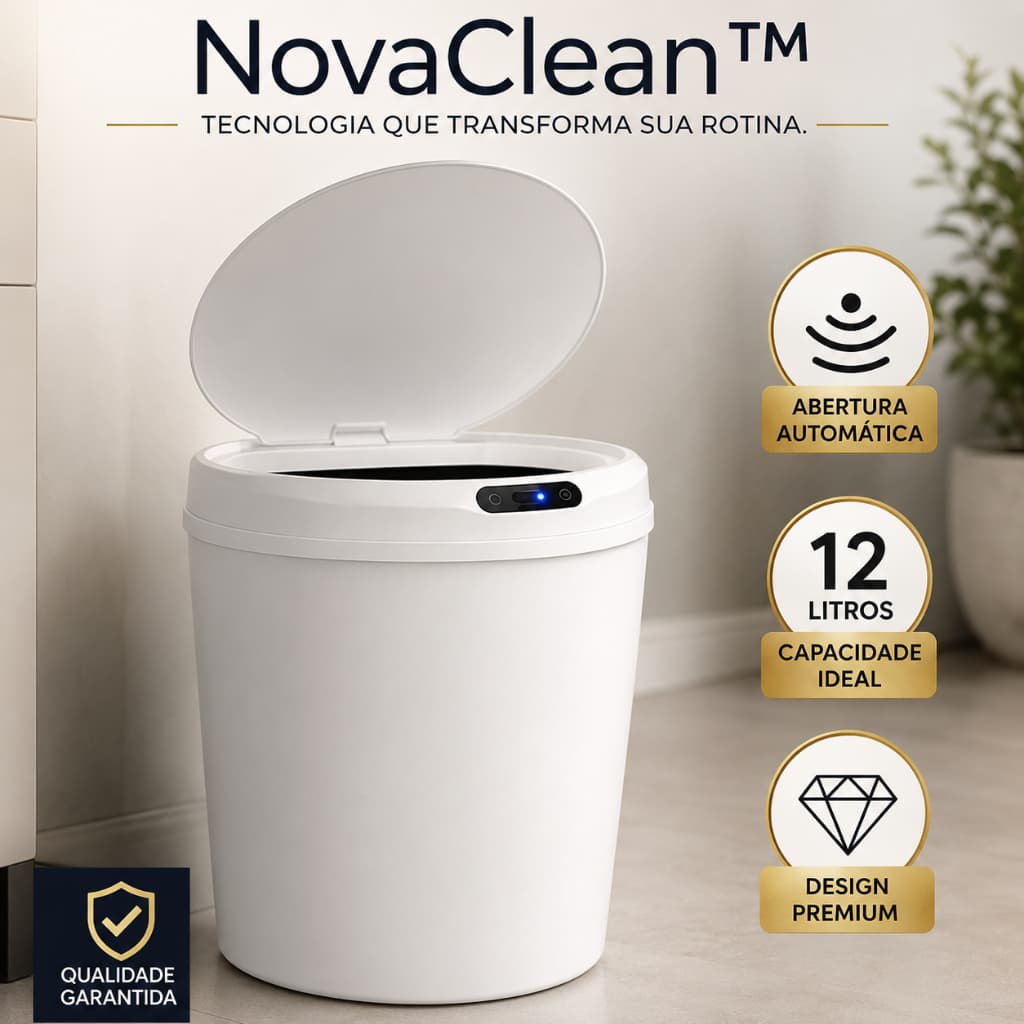NovaClean™ — A Lixeira Inteligente que Eleva o Padrão de Higiene e Praticidade da Sua Casa