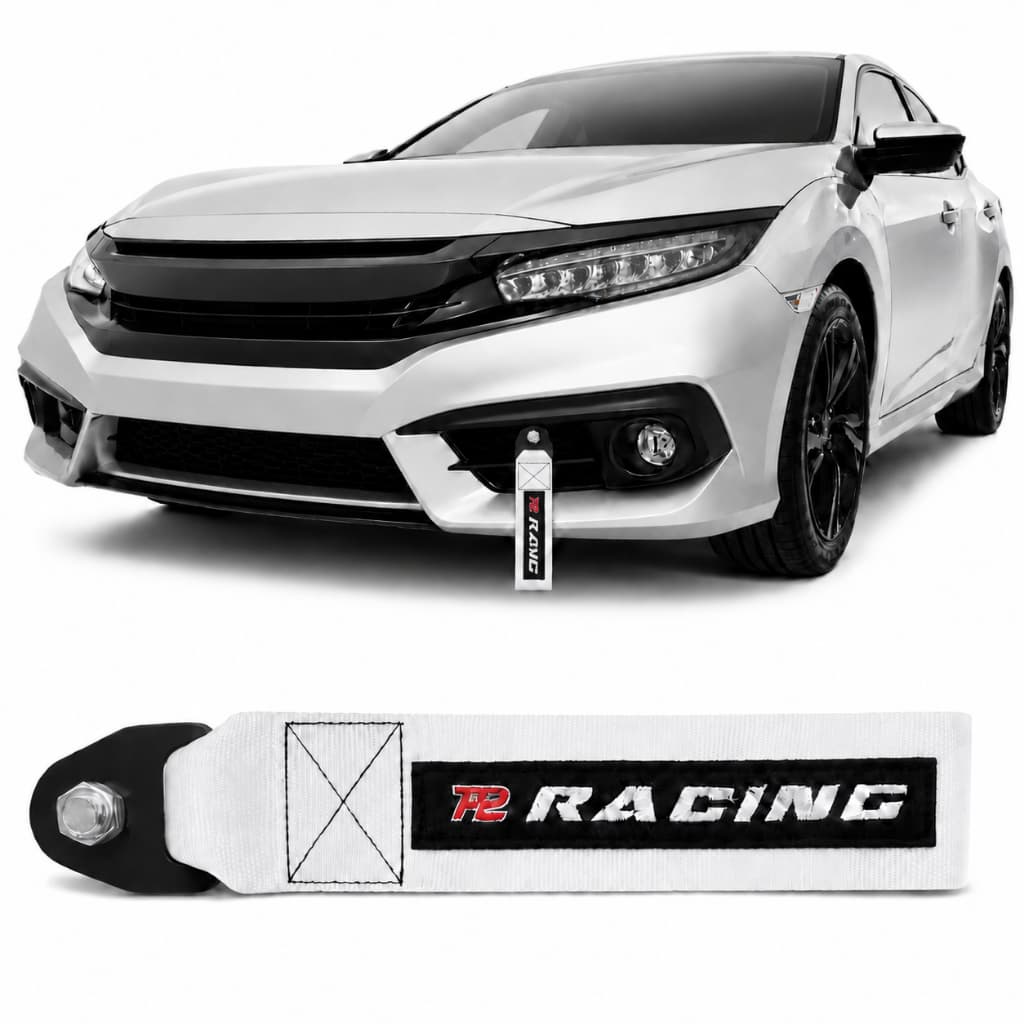 Tow Strap Hook Cinta de Reboque  com Engate Parafusado - Branco