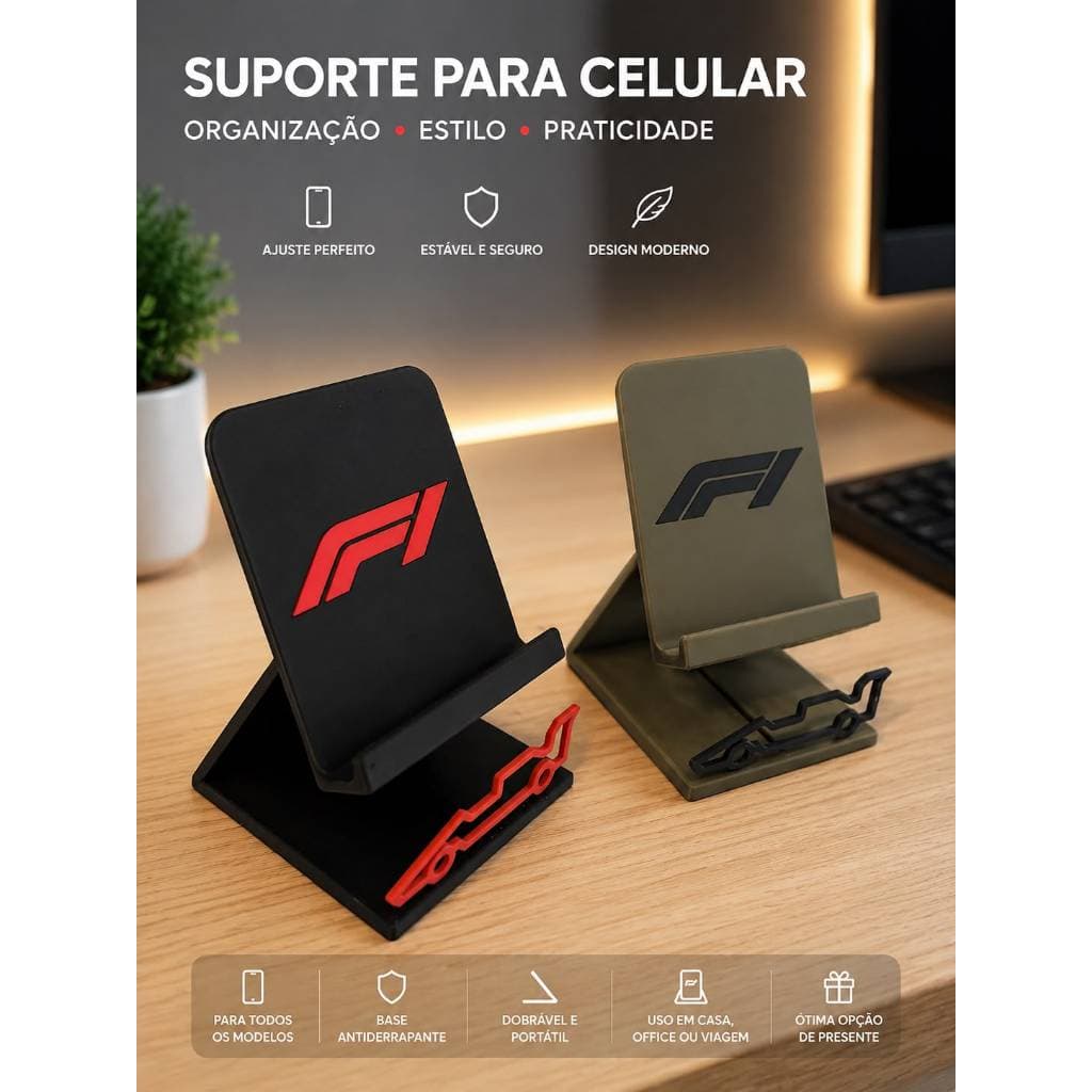 Suporte Gamer para Celular F1 com Passagem para Cabo Carregador