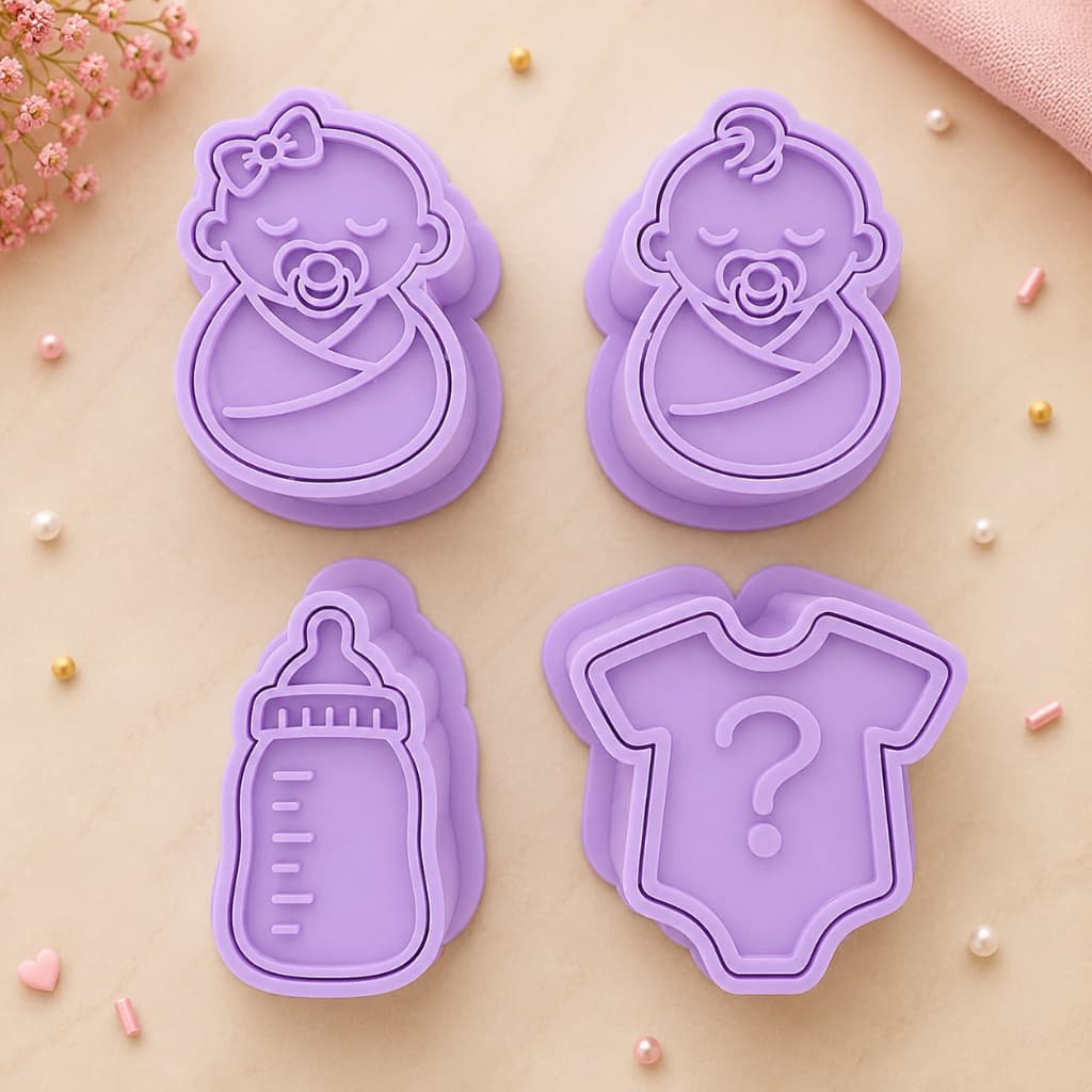 Kit Ejetor Chá de Bebê Para Brigadeiro Ele ou Ela Mamadeira Confeitaria Docinho Biscuit