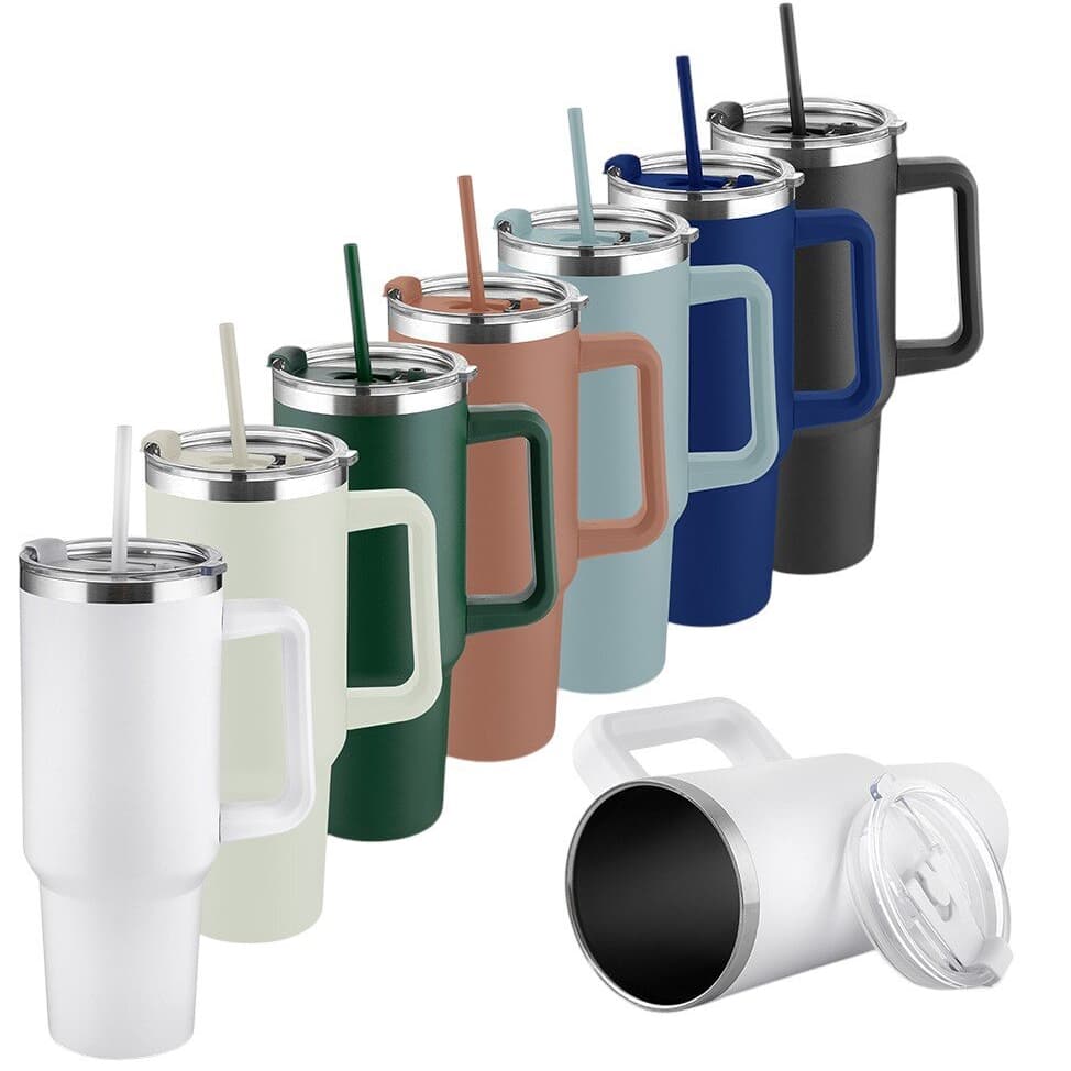 Garrafa Canecão Inox Parede Dupla 1300ml com Alça e Canudo