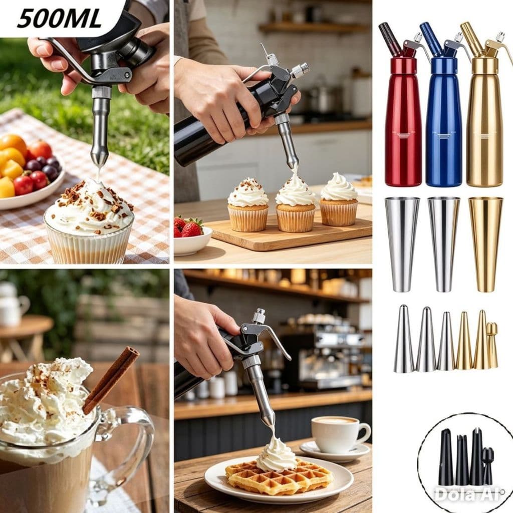 Sifão para Chantilly de Aço Inoxidável de 500 ml (Uso Comercial e Doméstico)