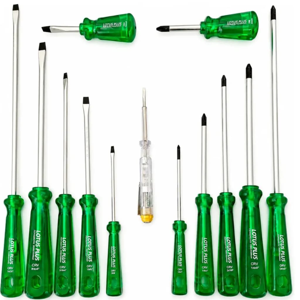 Kit Chave Fenda Philips 12 Peças Imantada + Brinde Chave teste - Lotus Ferramentas Profissionais