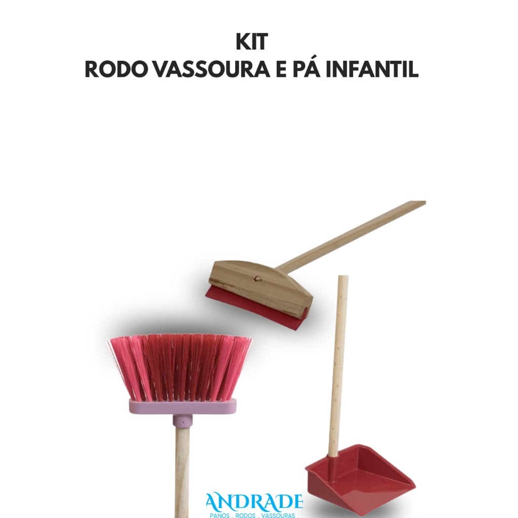 KIT- RODO VASSOURA E PÁ INFANTIL