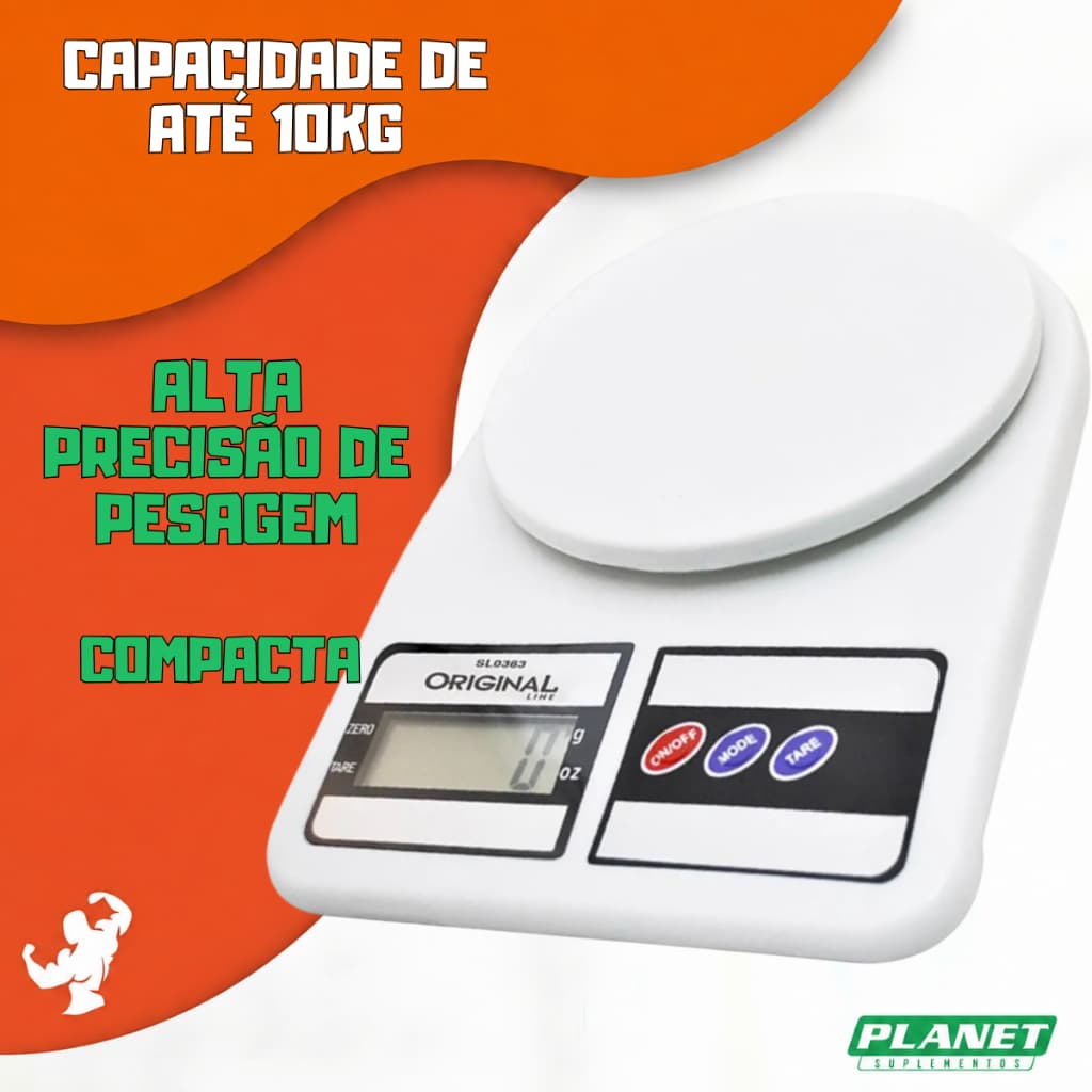 Balança digital 10kg Original Line Capacidade até 10Kg Precisa Compacta Portátil Alta Durabilidade