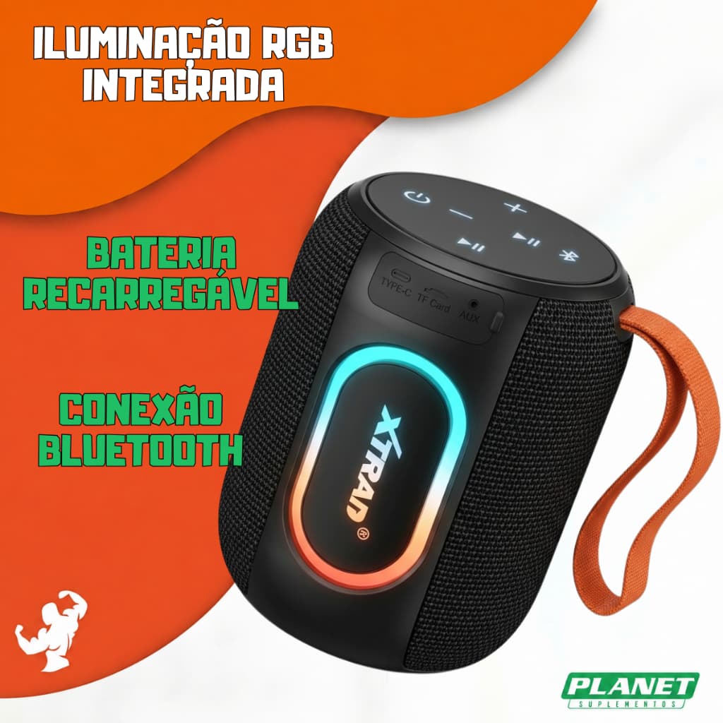 Caixa de Som Neo Box XDG-359 Xtrad Bluetooth Iluminação RGB Bateria Recarregável