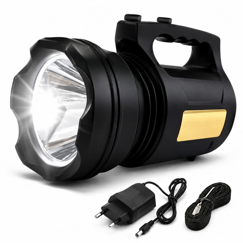 Lanterna LED Holofote Recarregável 30W T6 Super Potente Longo Alcance Bivolt