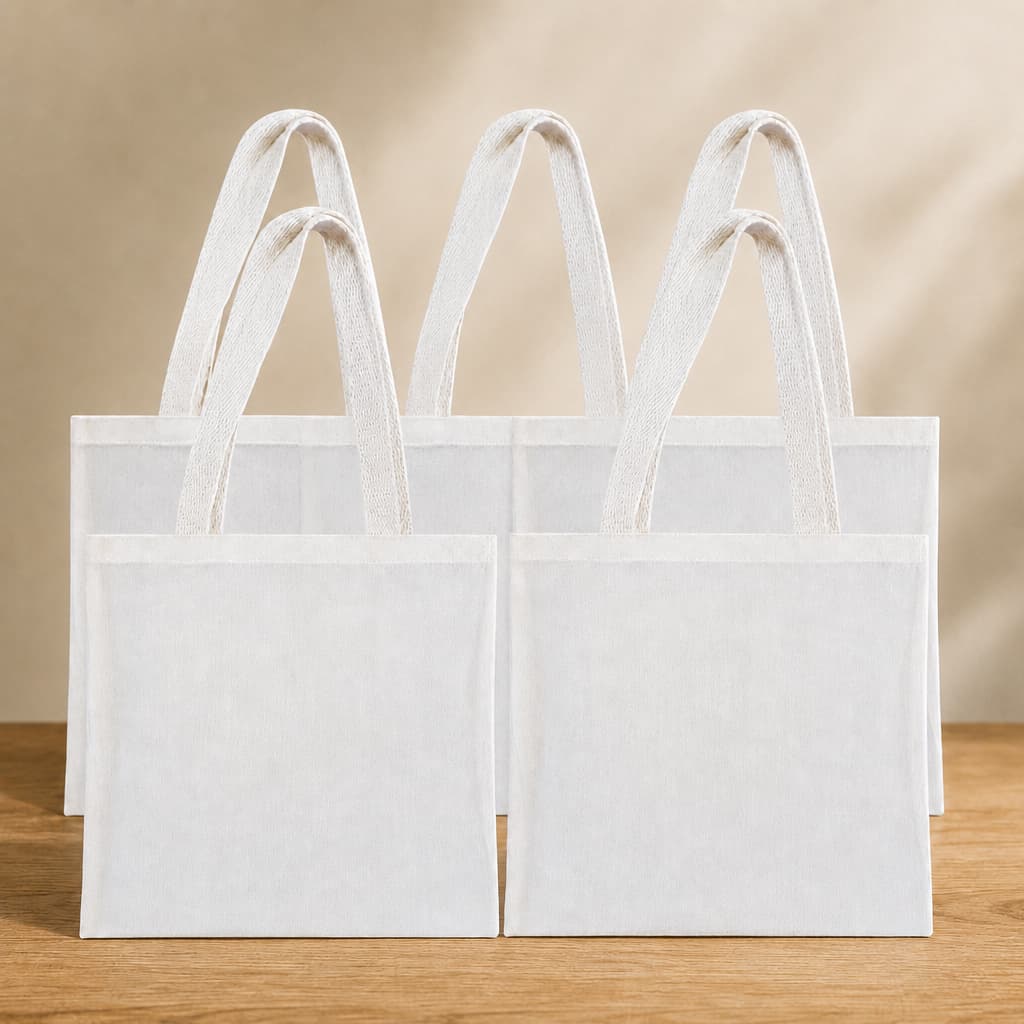 05 Sacolas Ecológicas 40x40 (ecobag) 100% Algodão Cru Lisa