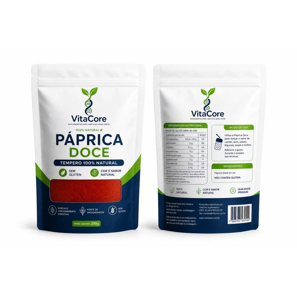 Páprica Doce 100% Pura Tempero P/ Carnes 250g - Envio Rápido