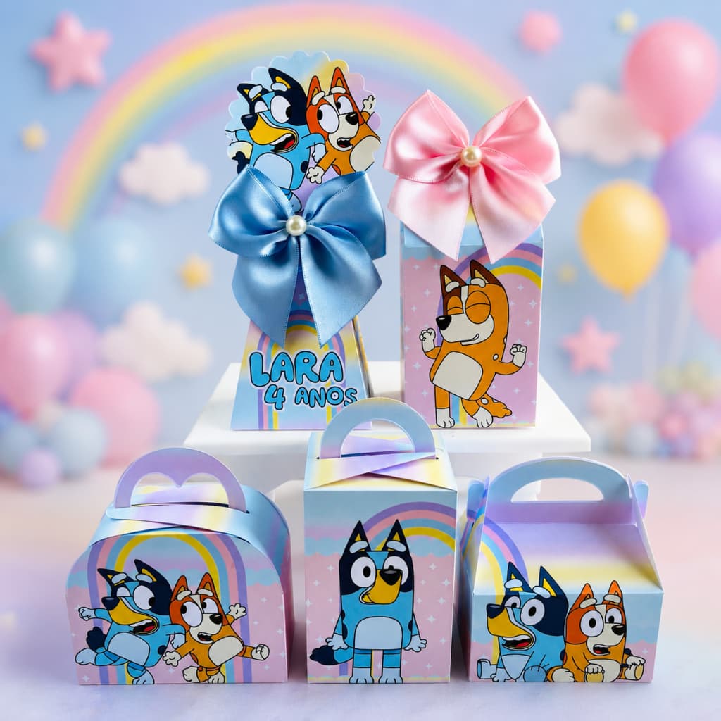 Kit (Pegue e Monte) Personalizado BLUEY E BINGO | personalizado BLUEY E BINGO | Lembrancinhas Festa BLUEY Lembrancinhas