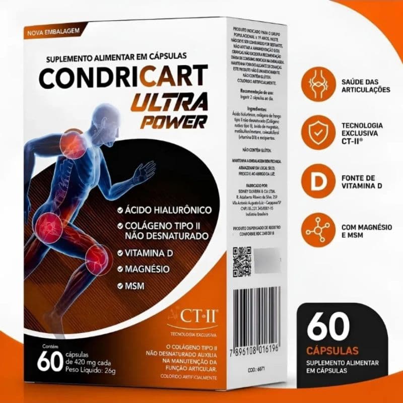 Condricart Ultra Power Sidney Oliveira 60 Cápsulas Sabor Sem Sabor