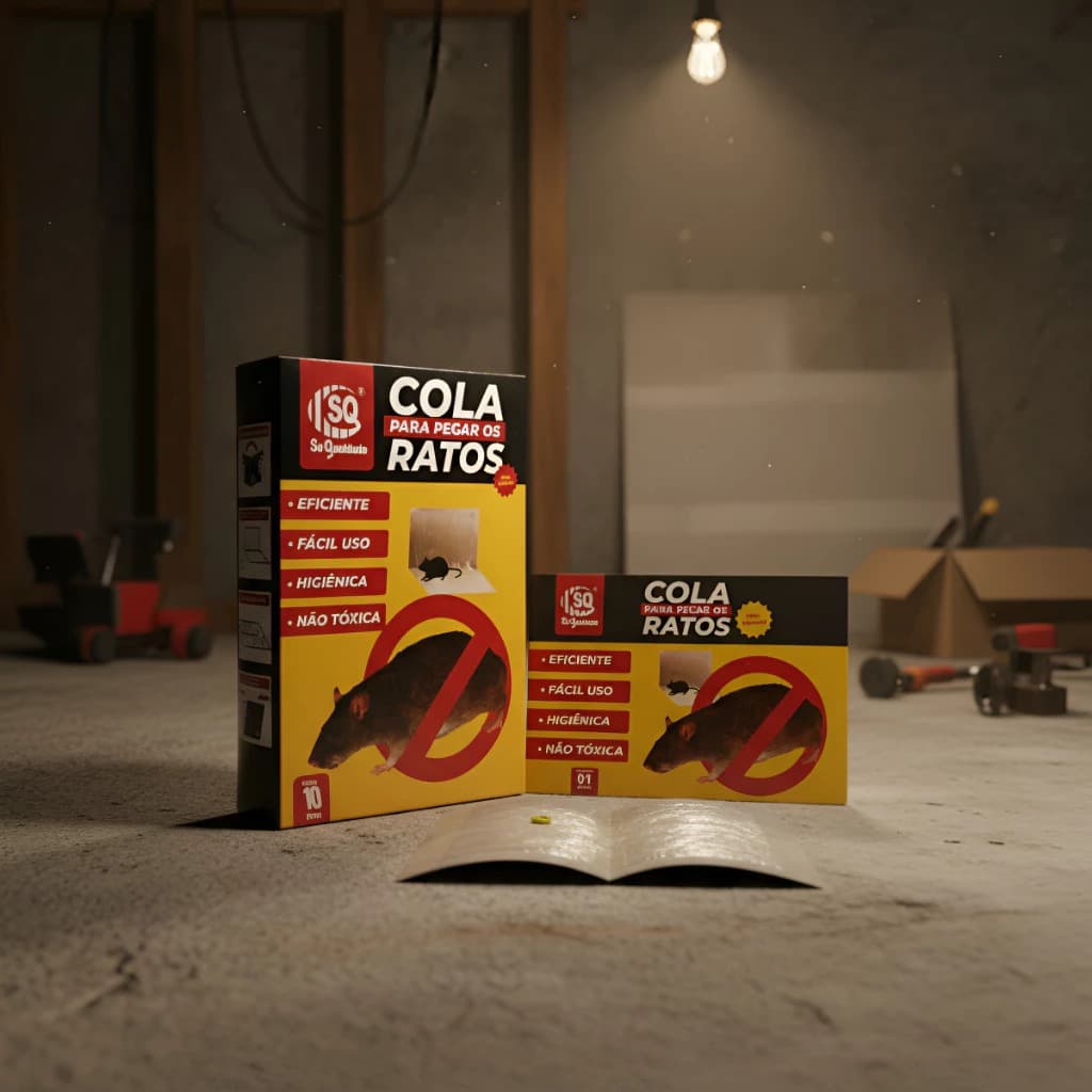 Kit 10 Ratoeira Adesiva para Captura de Roedores Armadilha Cola Prática e Segura