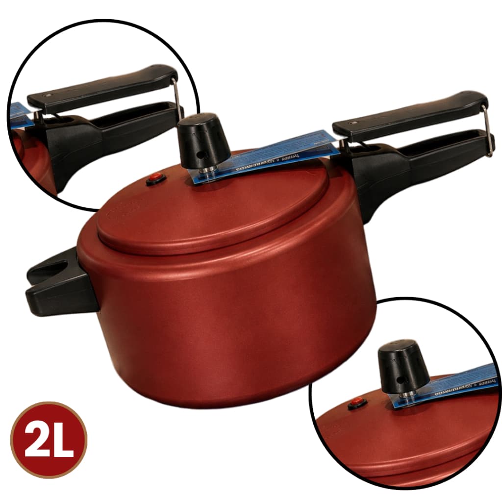 Panela de pressao antiaderente aluminio resistente teflon 2 litros pequena cereja Bracchi Aluminios alta qualidade