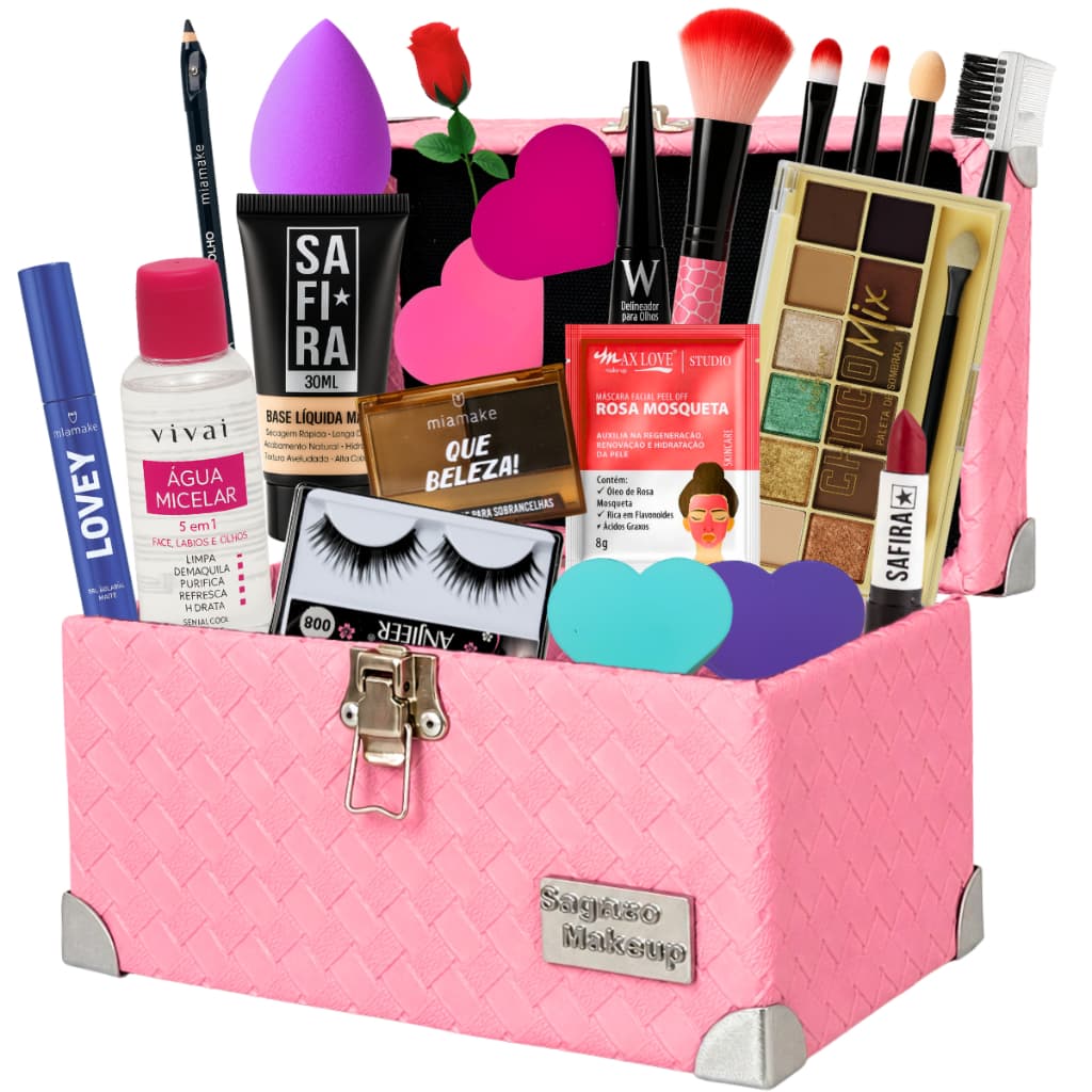 Maleta Mulher Maquiagem Maquiador Bolsa Grande Presente Makeup Natal Perfeita Black Friday