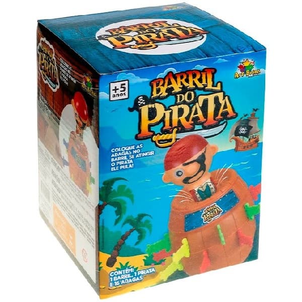 Barril Pirata Pula Pirata Brinquedo Infantil Educativo Espadas Medio Crianças Jogo de Mesa