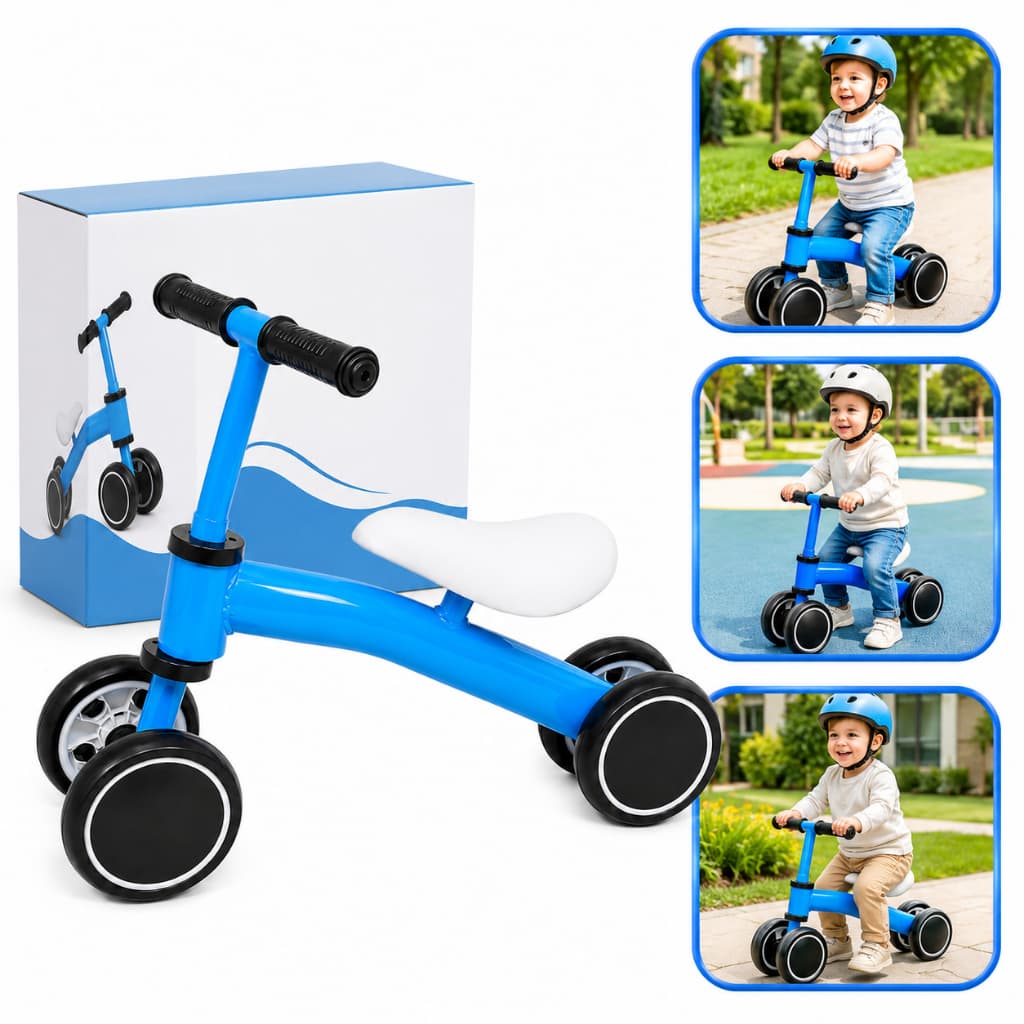 Bicicleta De Equilíbrio Infantil Balance Bike Sem Pedal Azul