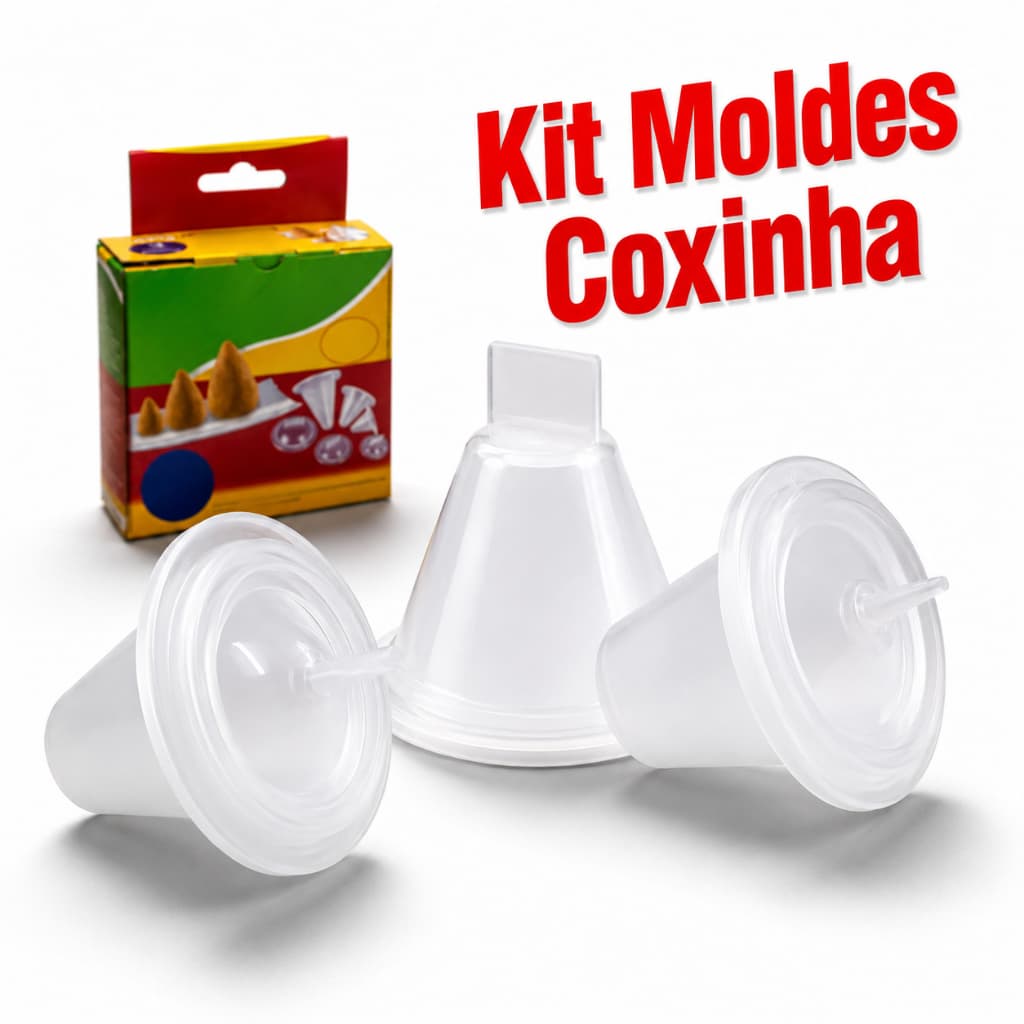 Kit 3 Moldes para Coxinha Reutilizável Forma Modeladora Salgados Caseiros 3 Tamanhos