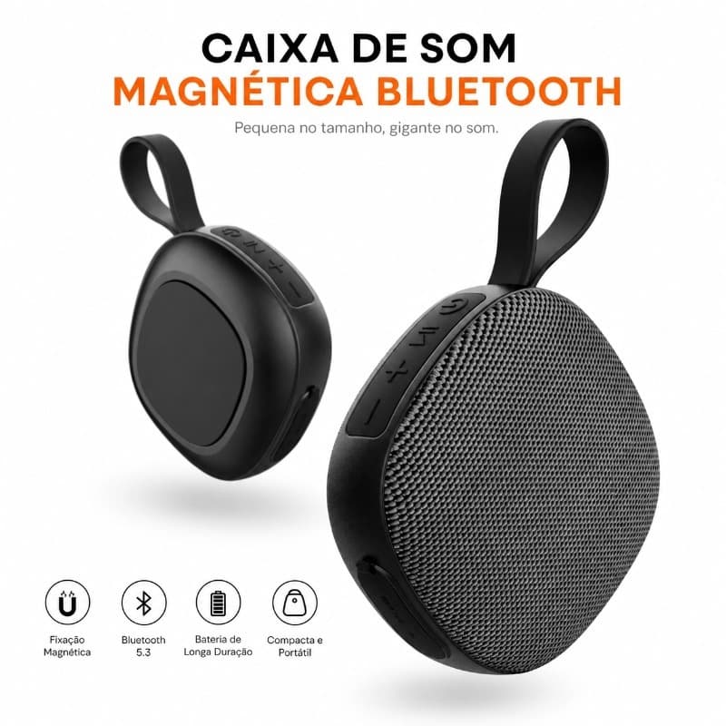 Caixa De Som Bluetooth Magnético Portátil TWS Resistente A Água Super Potente Com Corda Mini Speaker-KTS-2119