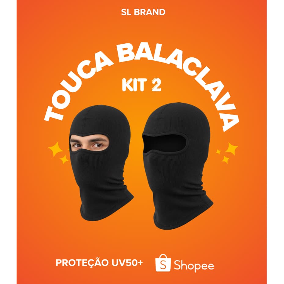 KIT 2 Balaclavas Toucas Ninjas Proteção UV50+ Conforto Premium