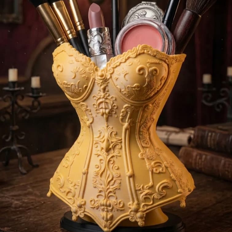 Suporte para Maquiagem Corset Gótico Veneziano 3D Organizador de Pincéis Algumas cores a sua escolha