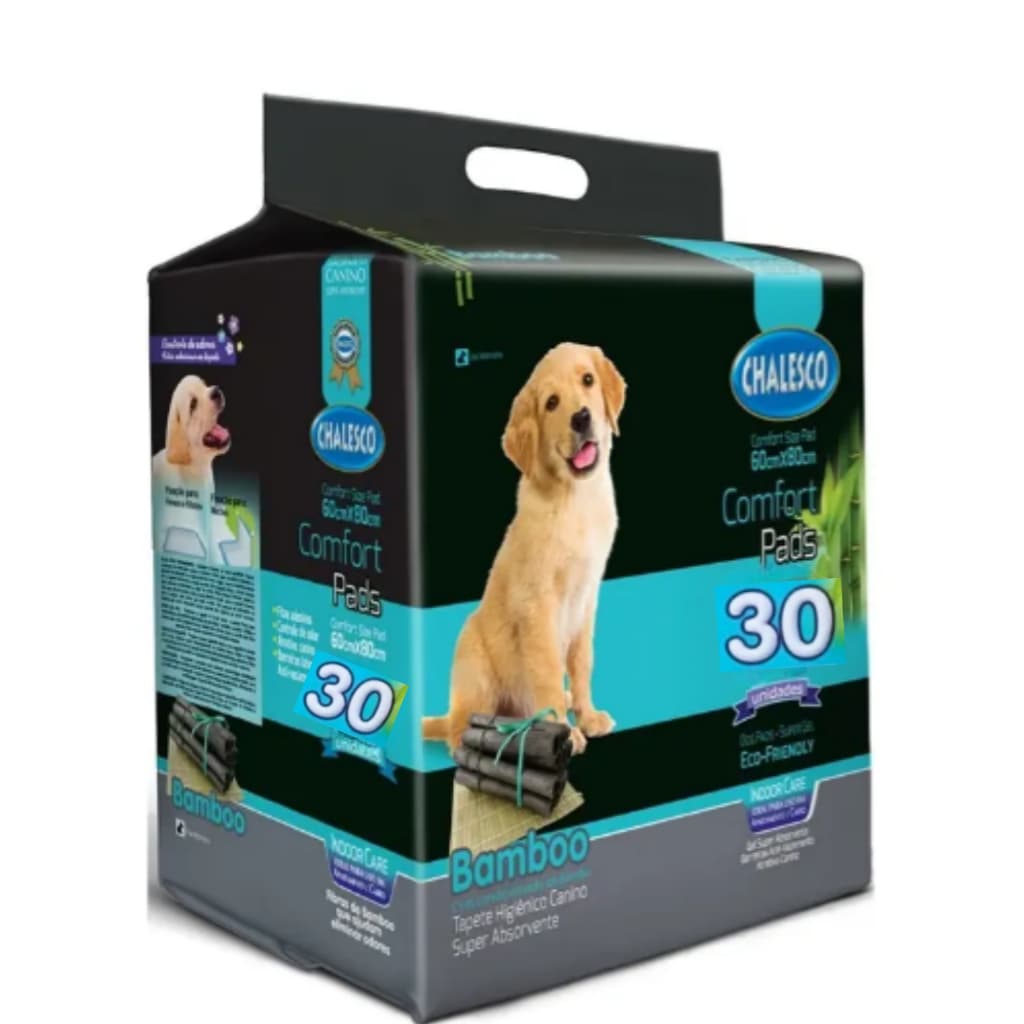 Tapete Higiênico Bamboo Ecológico Para Cães 30 Unidades Chalesco