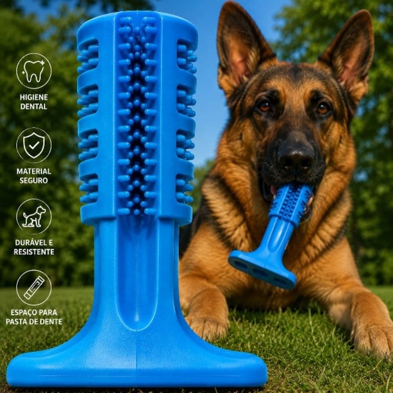 Mordedor Higiene Dental Para Cães Com Espaço para Pasta de Dente | Escova Dentes Limpeza Bucal para Pet | Higiene Pet
