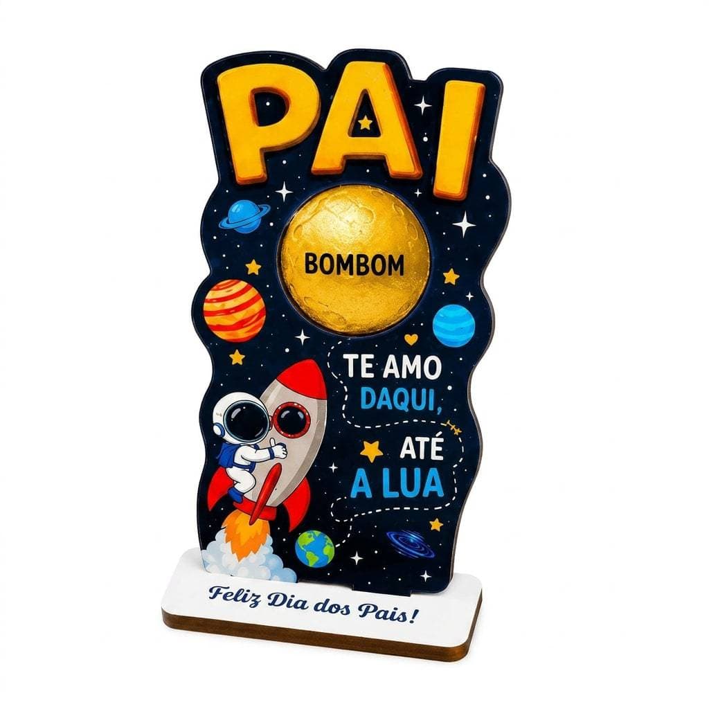 Porta Bombom MDF Personalizado Dia dos Pais Kit Lembrancinha