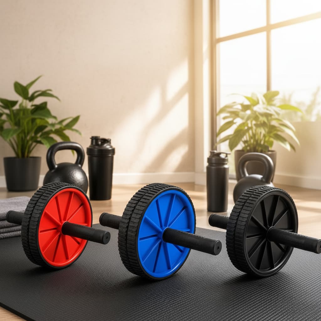 Roda Abdominal Dupla Profissional Rolo Exercicios Pegada Antiderrapante Treino Casa Academia