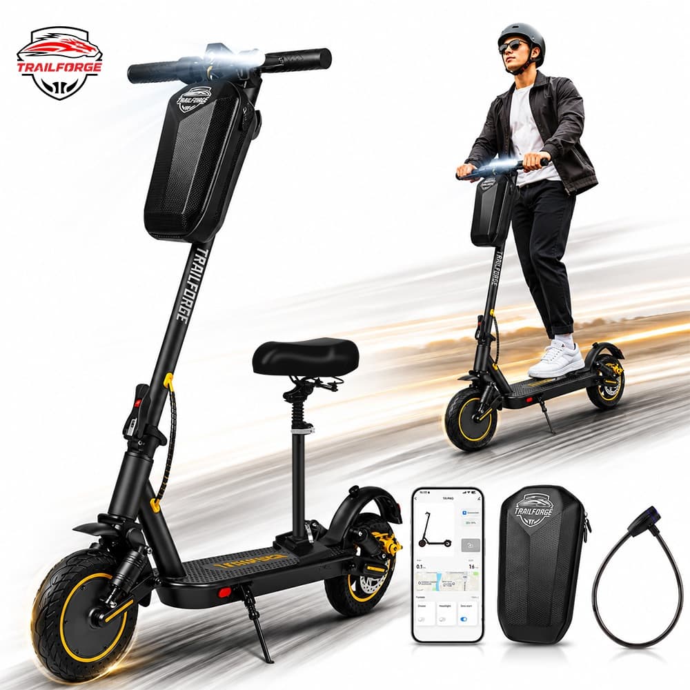 Trailforge-T1 Patinete Elétrico 800W 12.5AH 40km/h Amortecedores dianteiros e traseiros