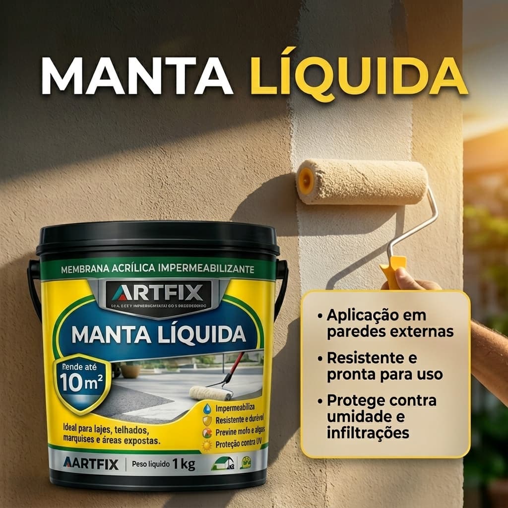 Manta Líquida 1 Kg Tinta Emborrachada Seladora para Ambiente Interno e Externo