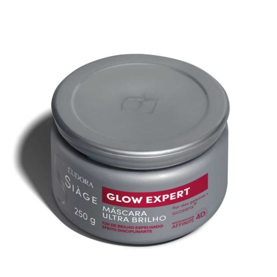 Máscara Capilar Eudora Siáge Glow Expert 250g - Brilho Espelhado, Fios Disciplinados, 72h de Efeito
