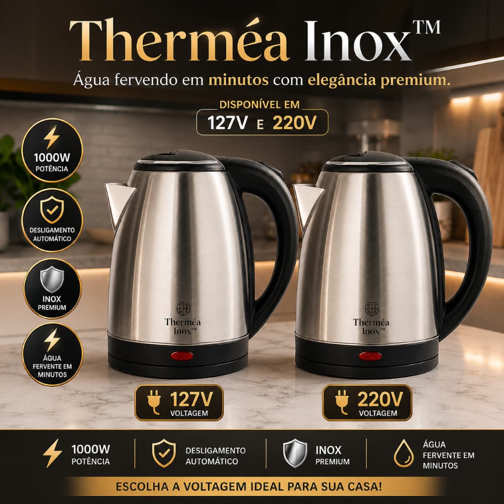 🔥 Chaleira Elétrica Inox 1.8L 110v/220v rápida Oferta Flash ⚡