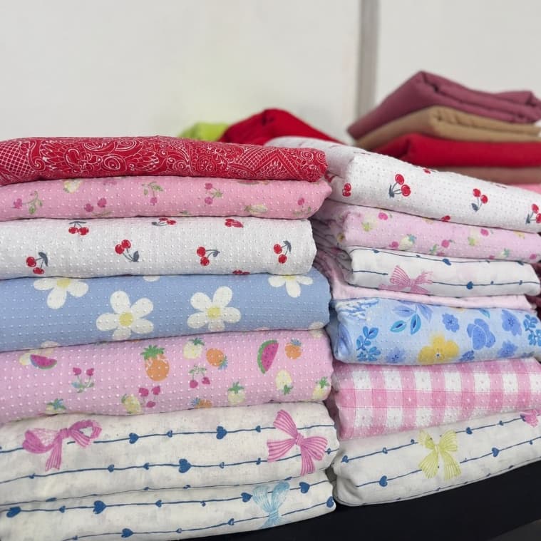 Retalhos de Malha Estampados (Cotton, Meia Malha e Moletinho) Sortidos/Variados 1-3m.