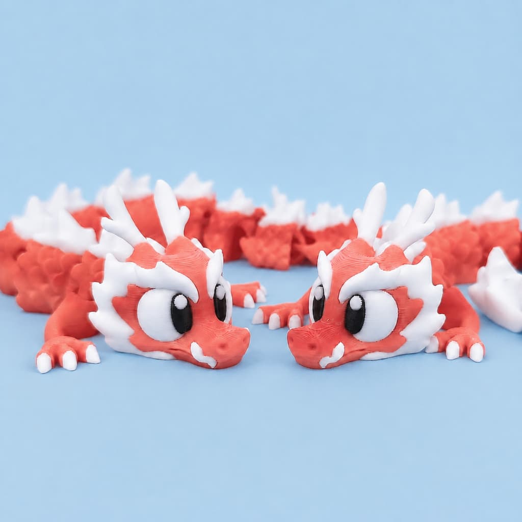 Dragão Longo Red Brinquedo Boneco Articulado Fidget Toy Anti Estresse Diversão para Todas as Idades