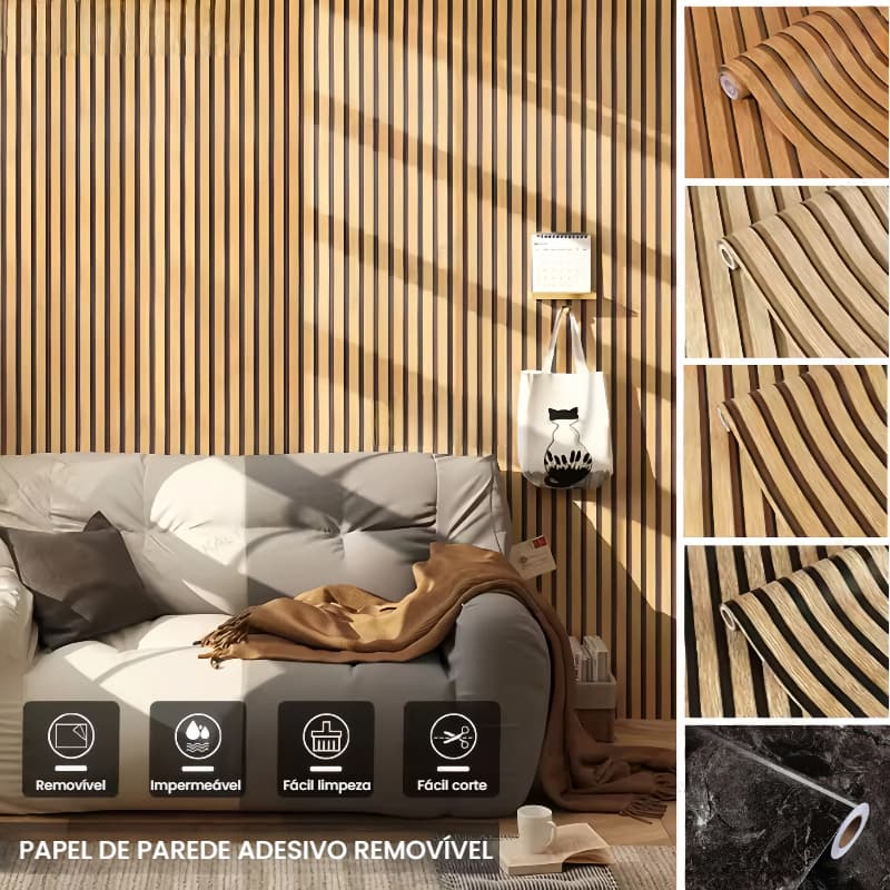 12 Metros Adesivo Papel de Parede Autocolante 3D 12m x 45cm Madeira Mármore Geométrico