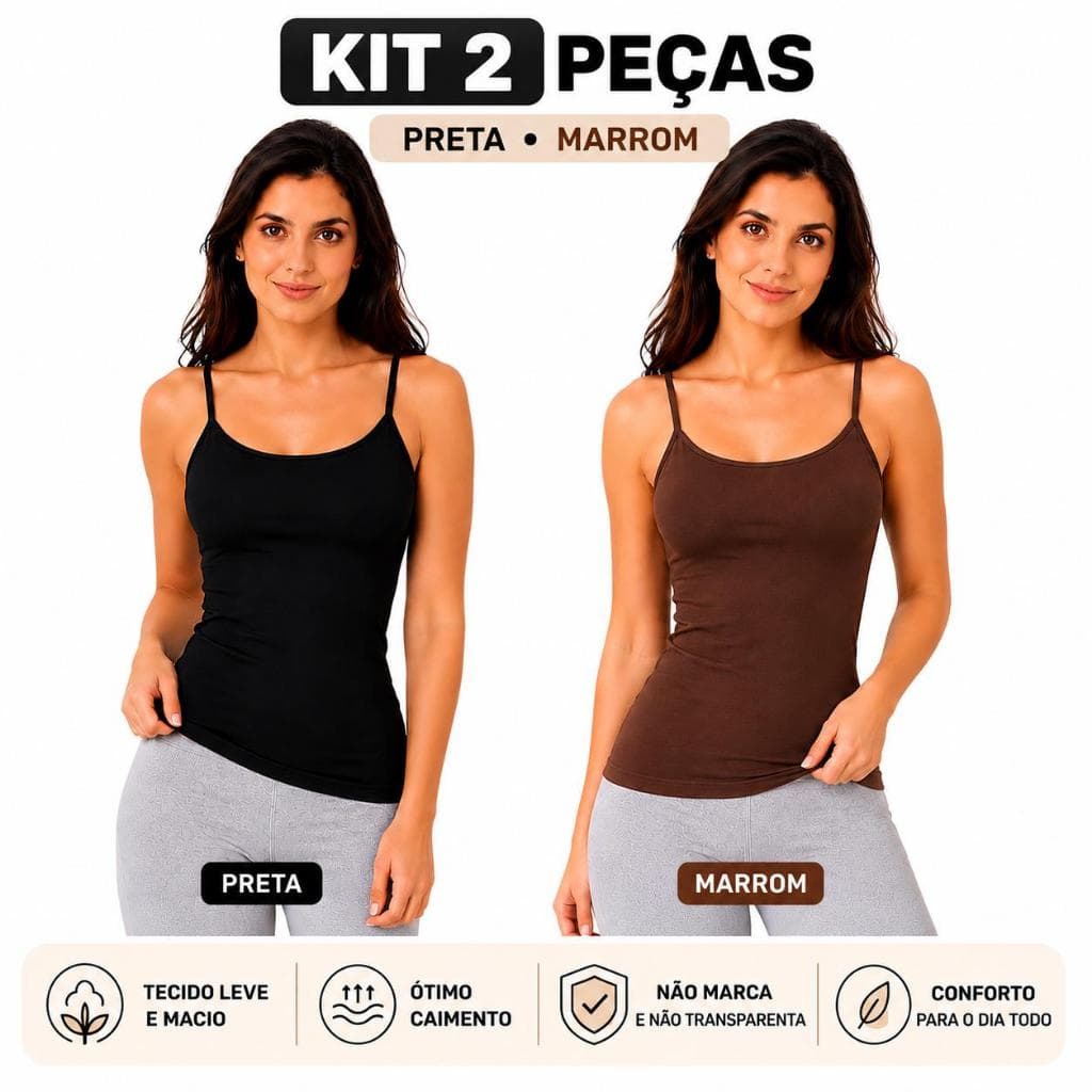 2 Regata Alça Fina Fitness Blusa Feminino Liso Algodao Camiseta Academia Verão
