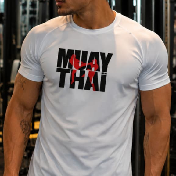 Camisa de Compressão Treino Muay Thai Academia Camiseta Masculina Manga Curta Justa