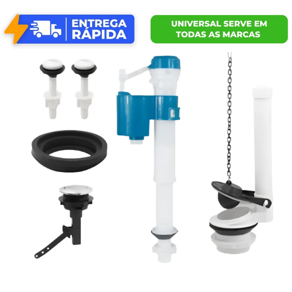 Kit Reparo Caixa Acoplada Completo Mecanismo Universal