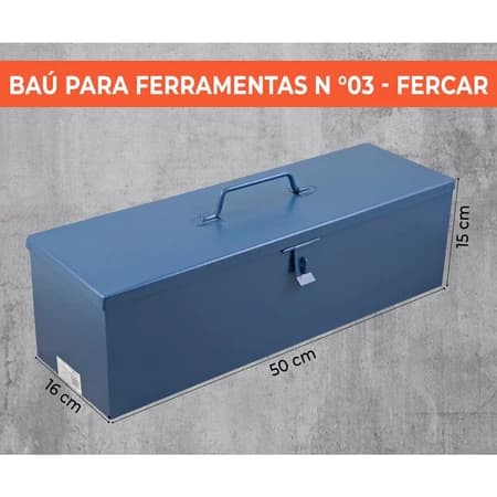 Caixa de Ferramentas Baú com Estojo Removível 50x16x15cm - FERCAR