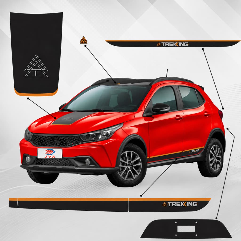 Kit Adesivo Completo Fiat Argo Trekking Faixa Lateral Traseiro 2021 2022 2023 Premium