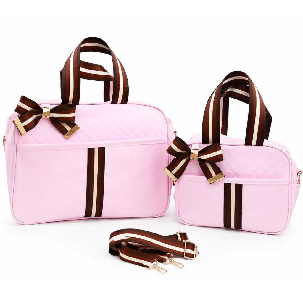 Jogo de bolsa  Maternidade 2 Peças Impermeável menina (ROSA BEBE COM CHOCOLATE)