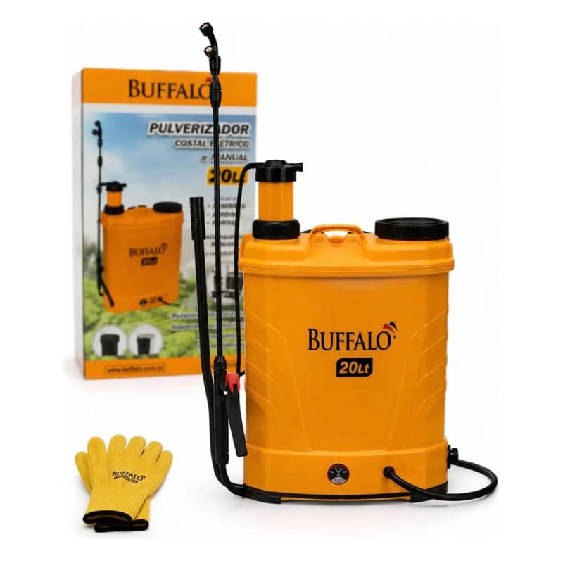 Pulverizador Costal Bateria Buffalo Elétrico E Manual 20 Lts